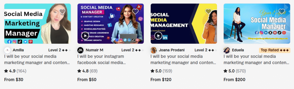 Fiverr social media marketing services