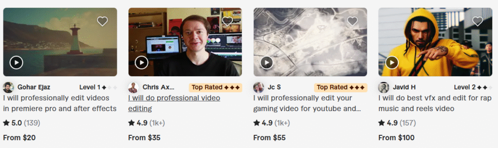 Fiverr video creation and editing services