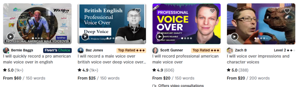 Fiverr voice over artists