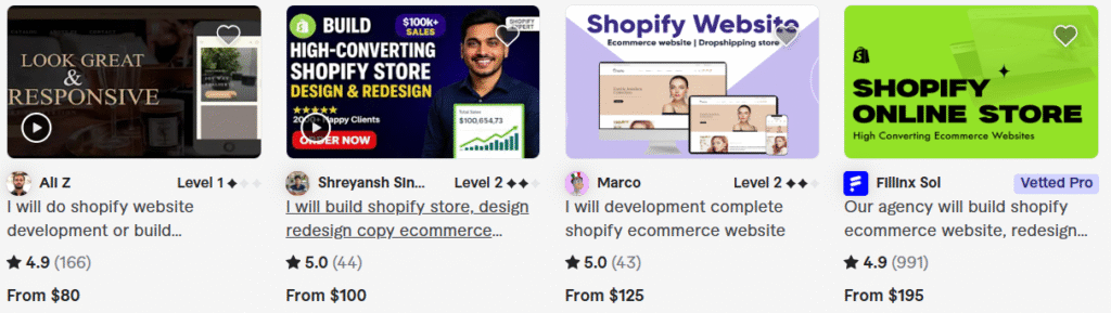 Fiverr e-commerce services